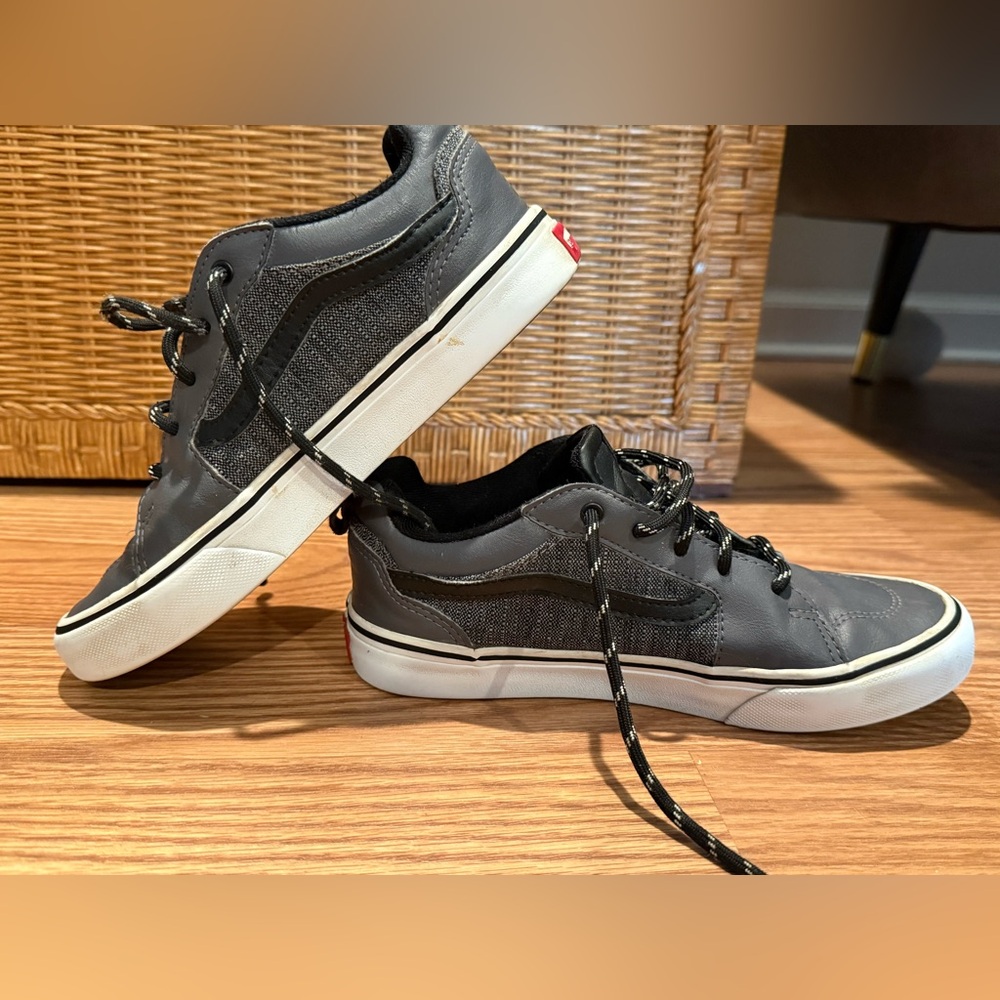 Vans Grey Pleather Size 4